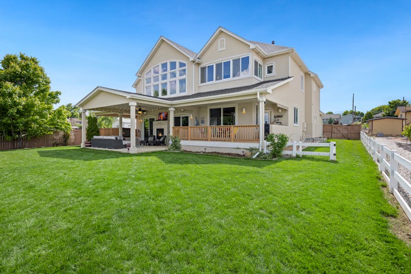 a house with a white picket fence