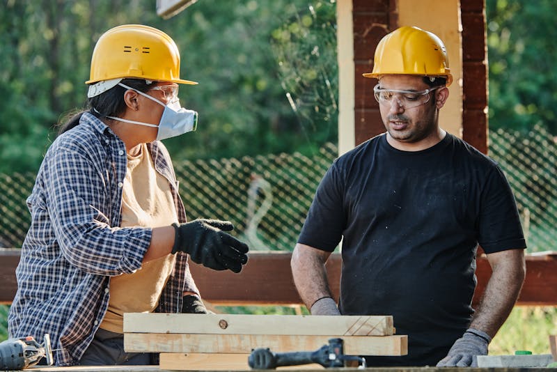 a client talking to a contractor